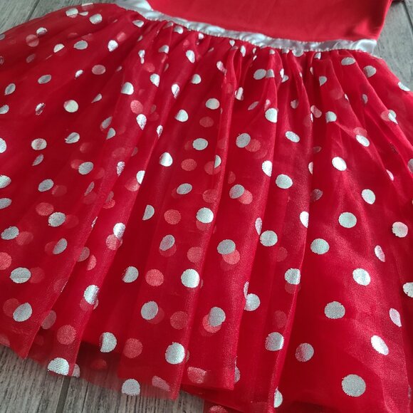 Disney Minnie Mouse girls dress red with white polka dot skirt & hood size M 7/8 - Picture 5 of 10